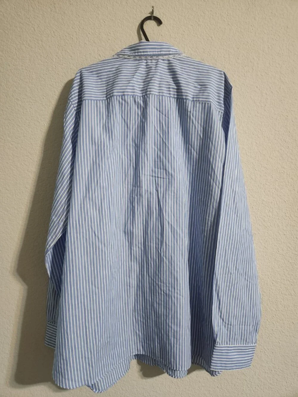 J. Crew NWOT Jules Club-Collar Shirt in Striped Cotton Poplin Bright Grotto 16T